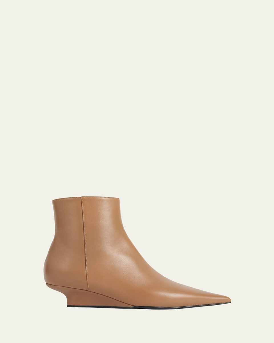 Sharp Leather Ankle Bootie